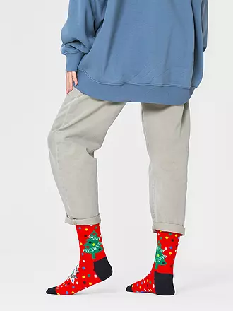 HAPPY SOCKS | Damen Socken HOLIDAYS 36-40 red | 